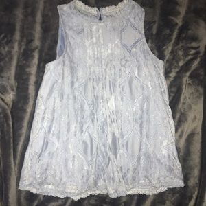 Light blue lace blouse